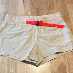 GAP Tan Athletic Shorts with Red Belt